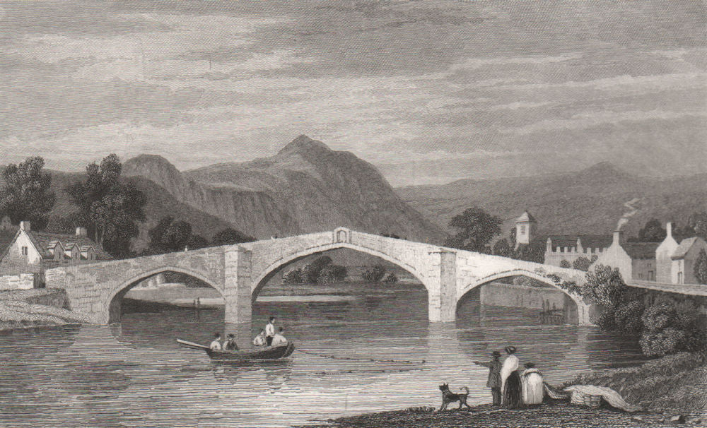 Llanrwst Bridge, Denbighshire, built by Inigo Jones, by Henry Gastineau 1835